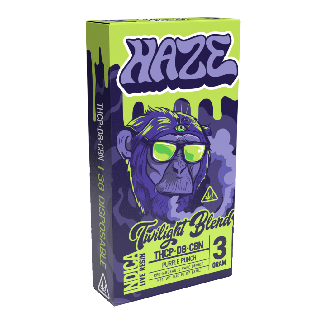 Haze Twilight Blend Live Resin Disposable Vape PURPLE PUNCH – 3 GRAMS